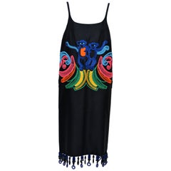 Prada Spring Runway 2011 Monkey Embellished Printed Dress Size 40  Mint