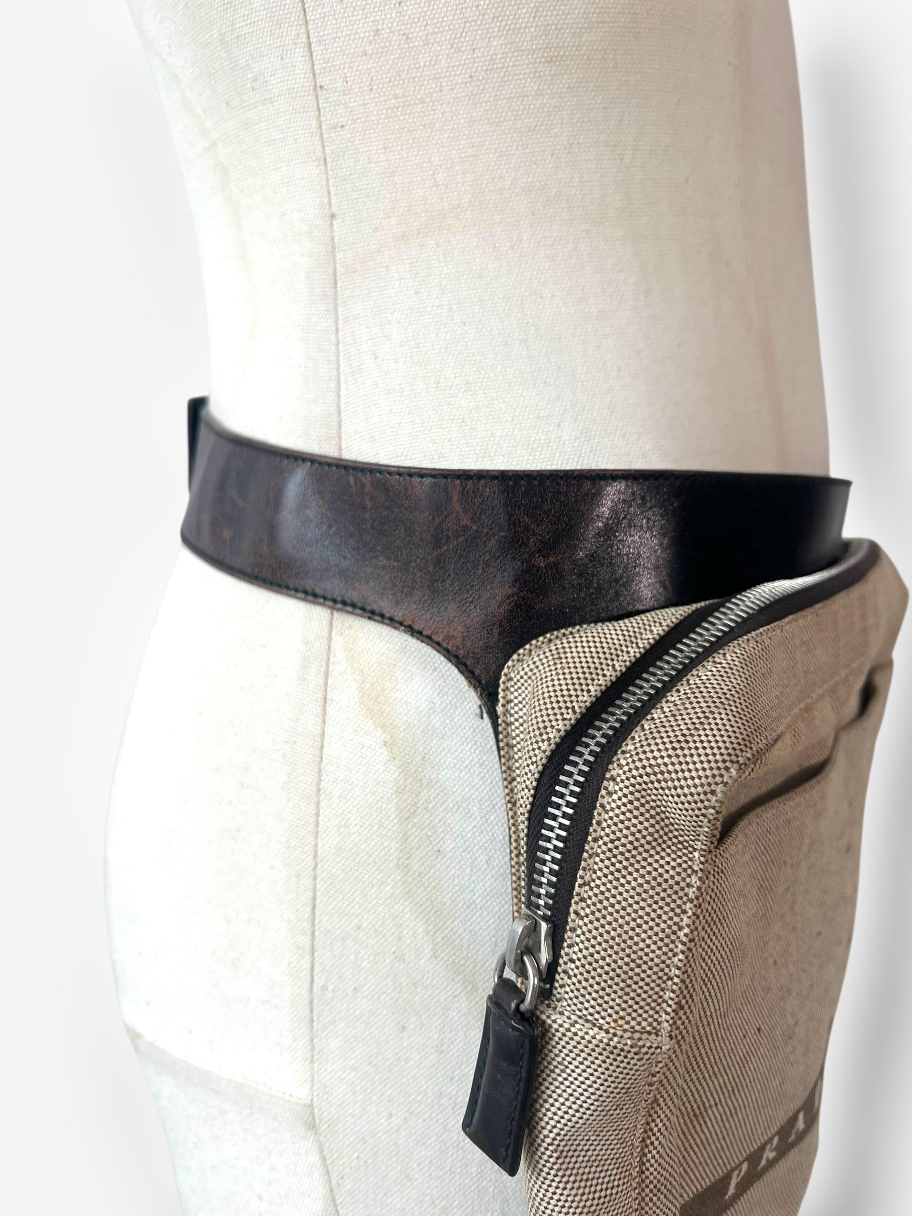 Prada Spring/Summer 1999 Canvas Waist Bag For Sale 2