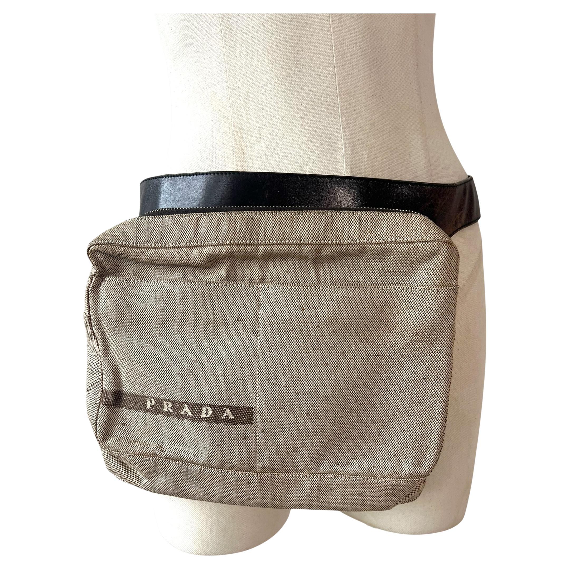 Prada Spring/Summer 1999 Canvas Waist Bag For Sale