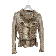 Prada Spring/Summer 2004 Belted Jacket Sz.M Beige Brown