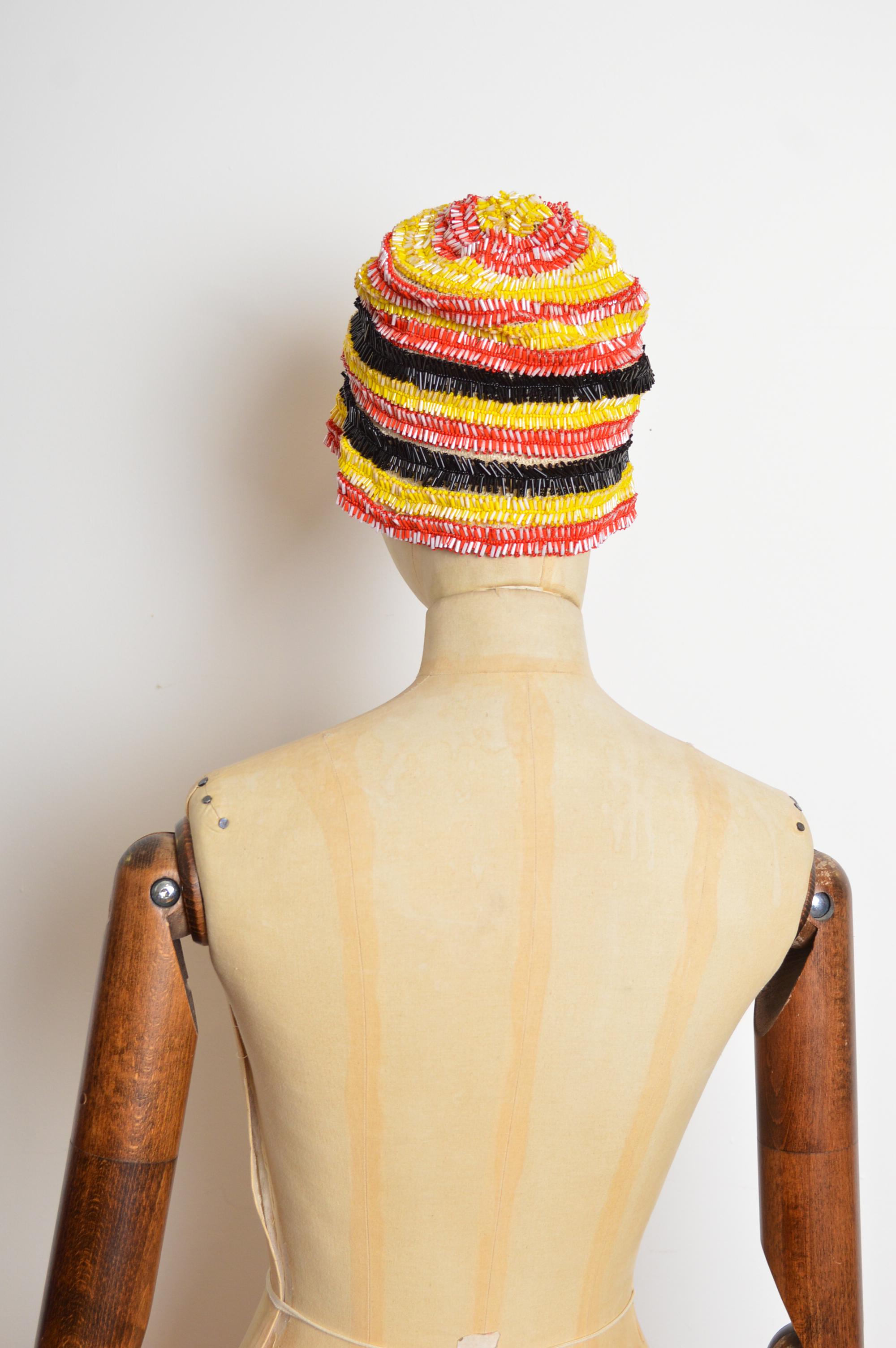 Women's or Men's PRADA Spring / Summer 2005 Hand beaded decorative Bob Hat / Sun Hat For Sale