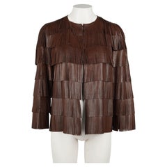 Used Prada Spring/Summer 2007 Brown Fringed Leather Jacket – Runway Archive