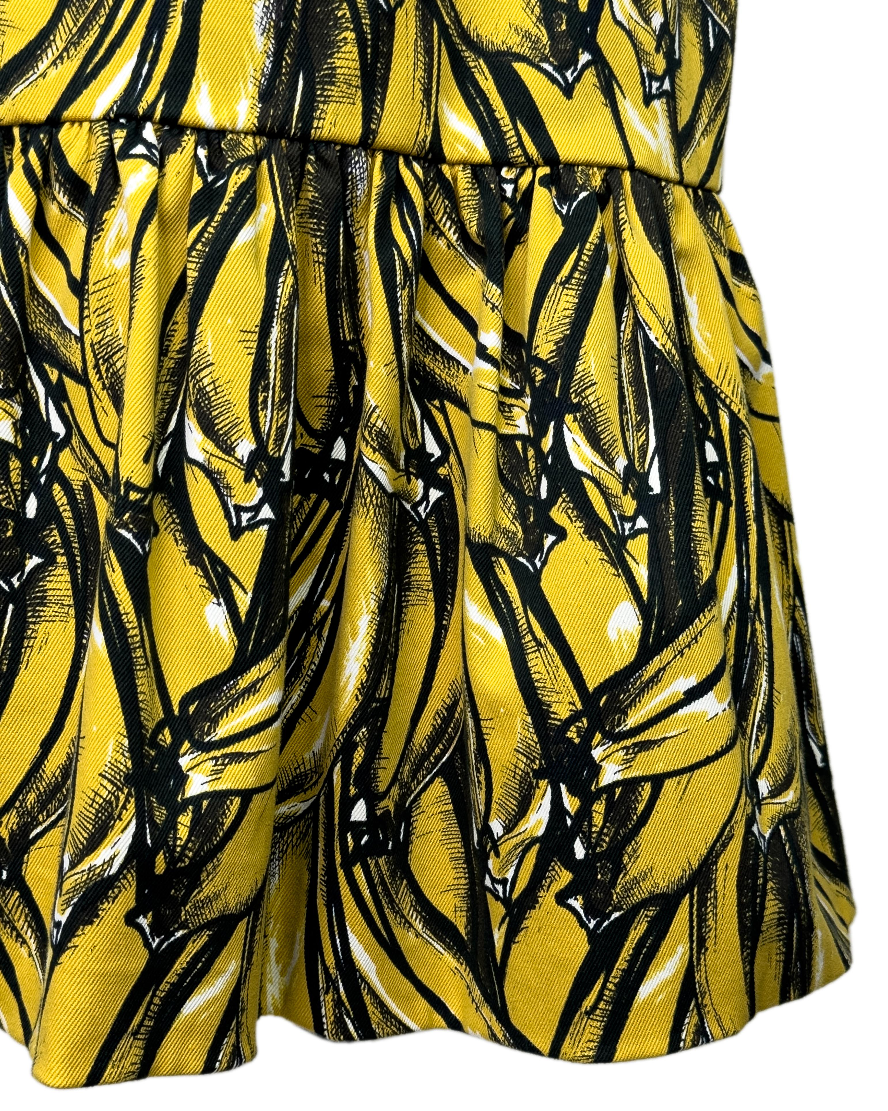 Women's Prada Spring Summer 2011 Runway Yellow Banana Flared Peplum Skirt