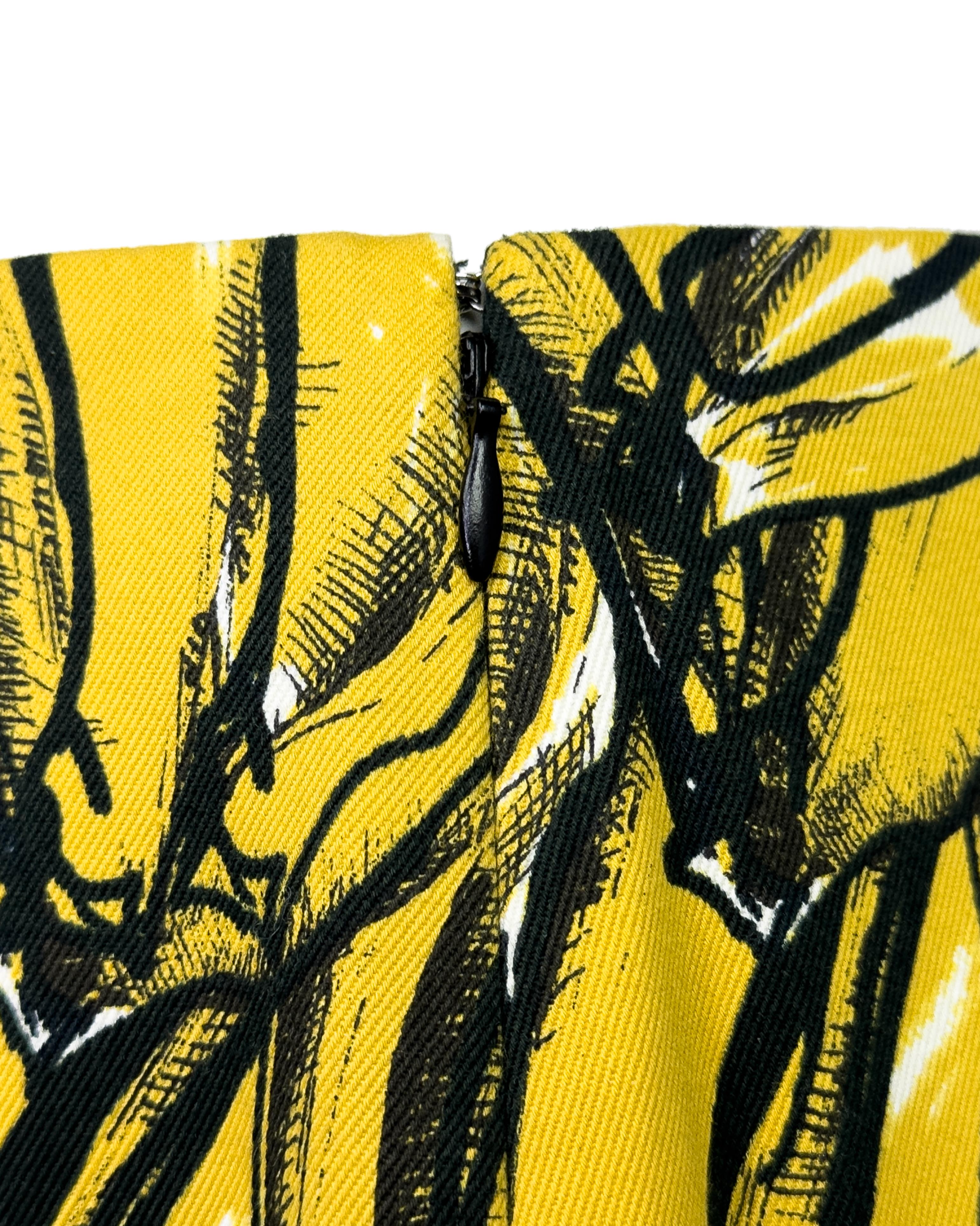 Prada Spring Summer 2011 Runway Yellow Banana Flared Peplum Skirt 1