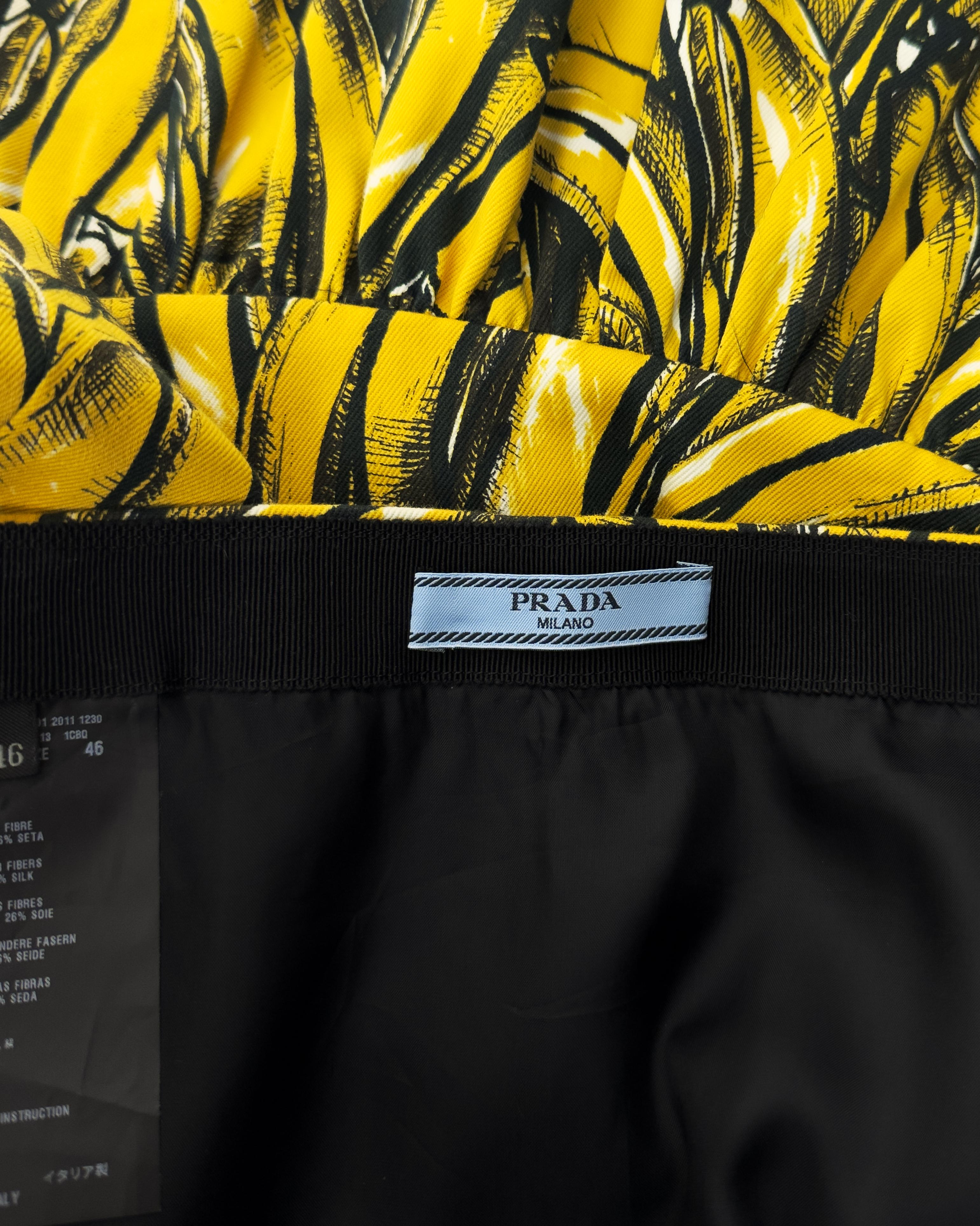 Prada Spring Summer 2011 Runway Yellow Banana Flared Peplum Skirt 2
