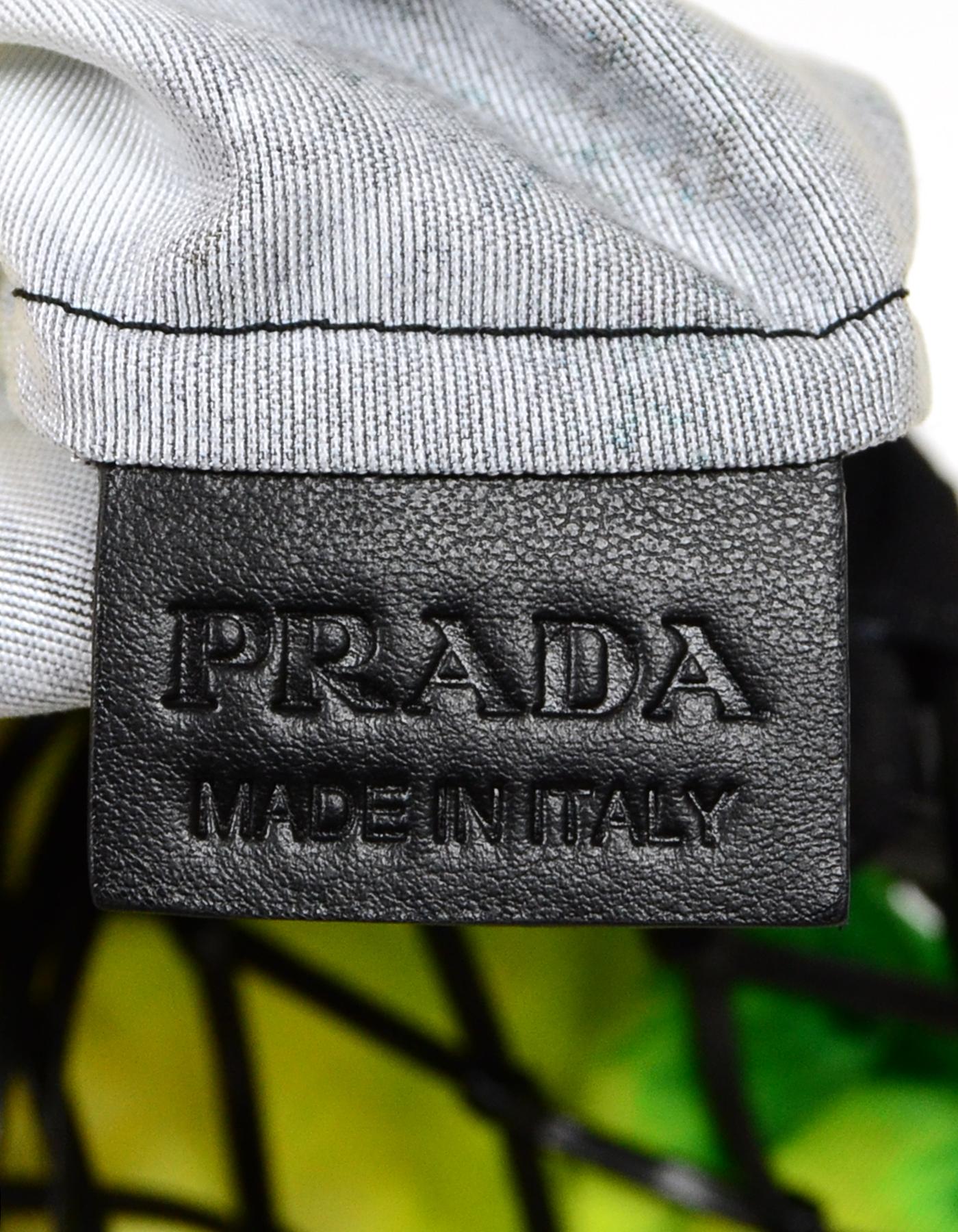 Women's Prada Spring/Summer 2019 Leather Mesh Bag w/ Canvas Tie-Dye rt. $1, 520