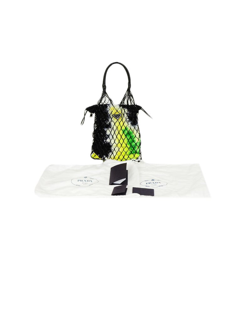 Prada Spring/Summer 2019 Leather Mesh Bag w/ Canvas Tie-Dye rt. $1, 520 at  1stDibs | prada tie dye bag, prada mesh beach bag