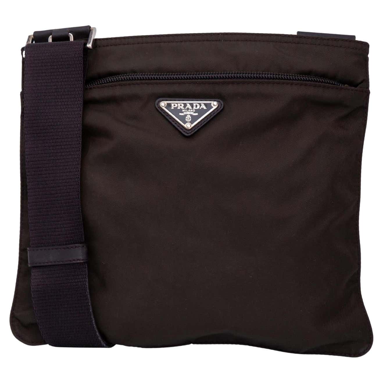 Prada Square Nylon Dark Green Crossbody Bag For Sale at 1stDibs