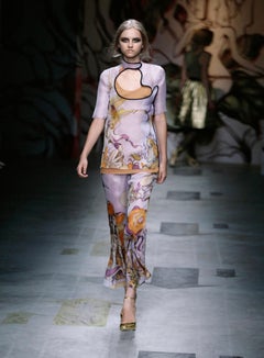 Prada SS 2008 James Jean Purple Printed "Fairy" Silk Runway Top IT 44
