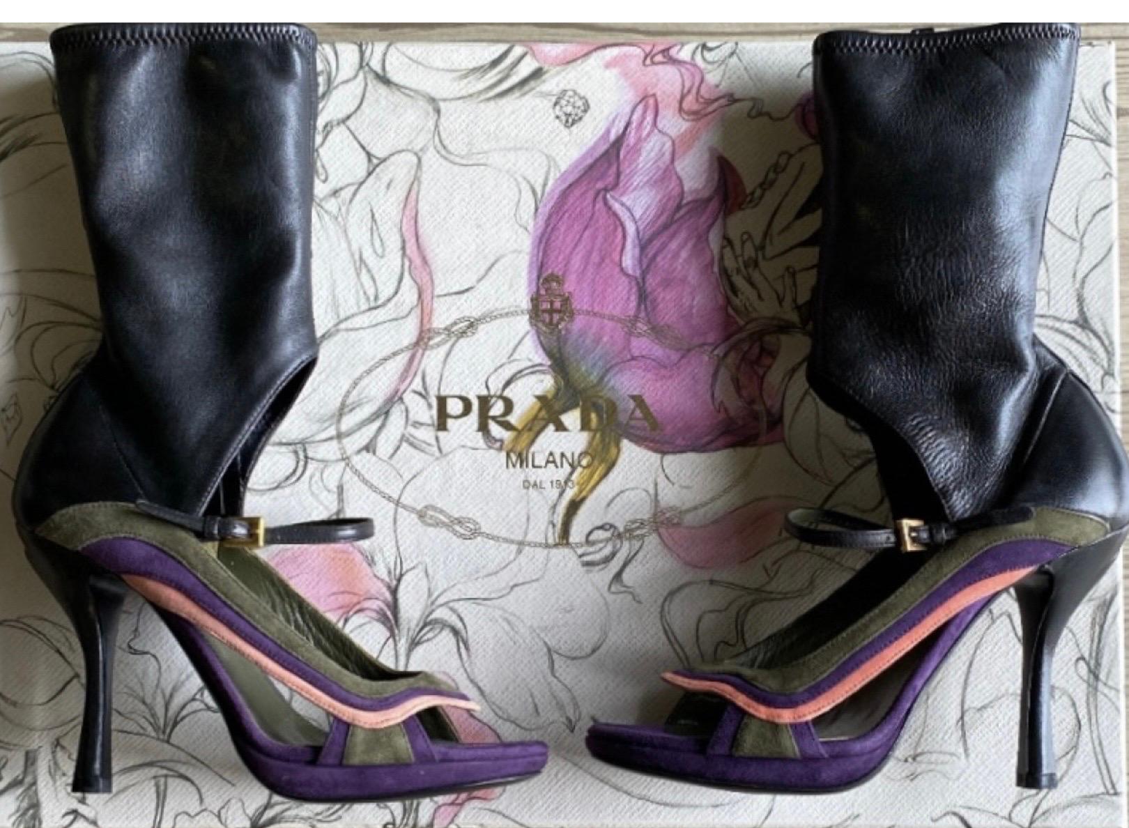 Prada SS 2008 Waves color ankle boot For Sale 3