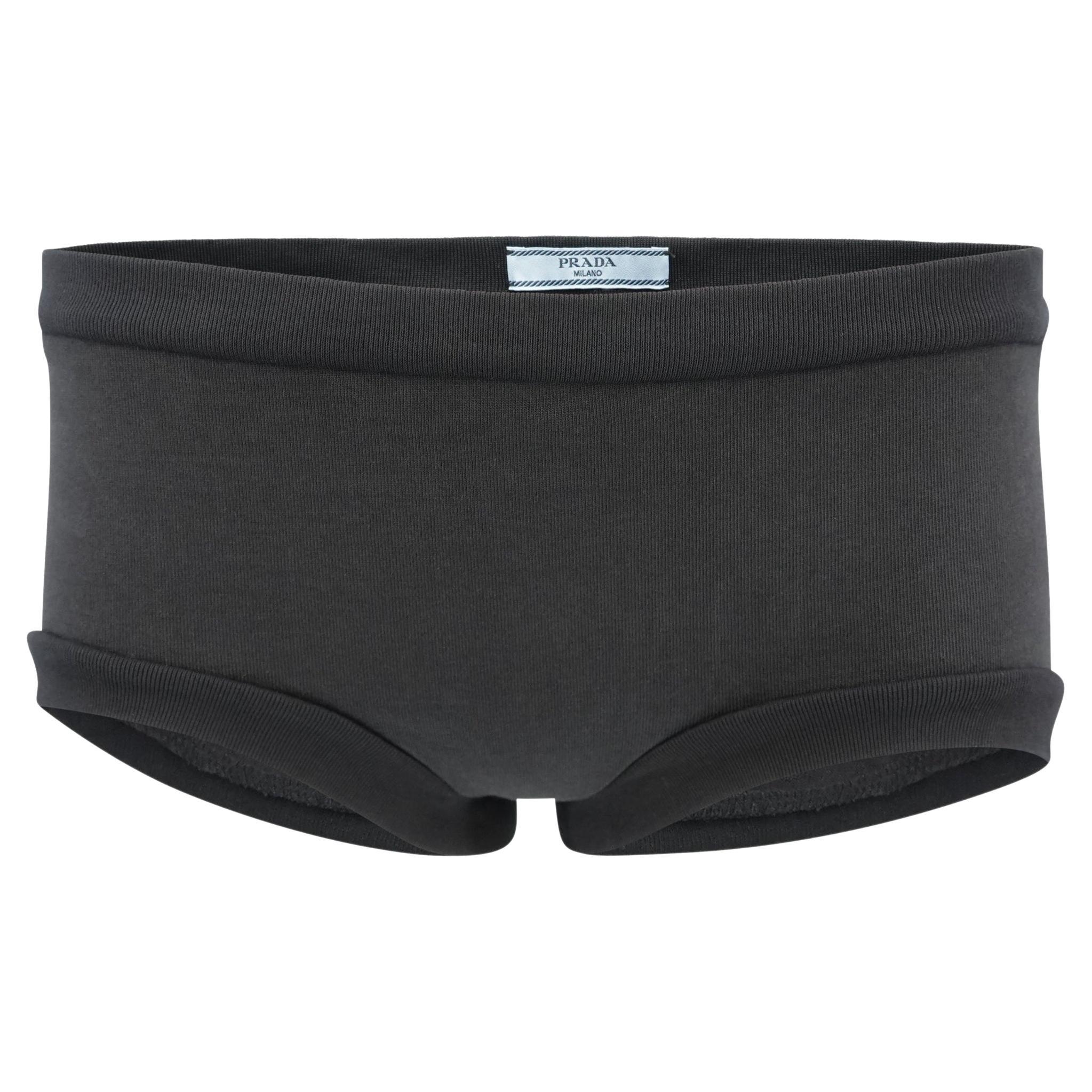 Prada SS19 Black Cotton Mini Shorts