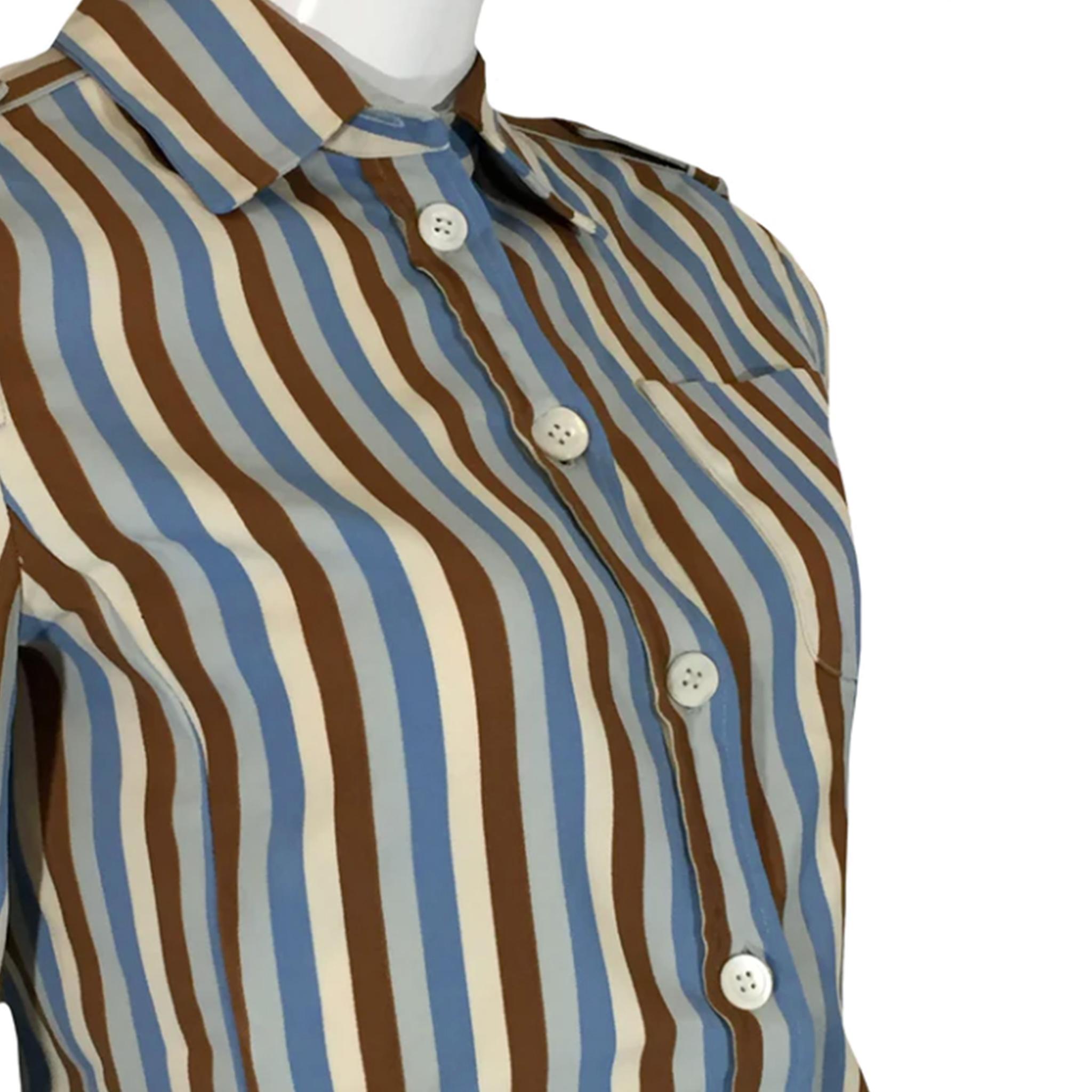 PRADA SS1996 Striped shirt In Fair Condition For Sale In Paris, FR