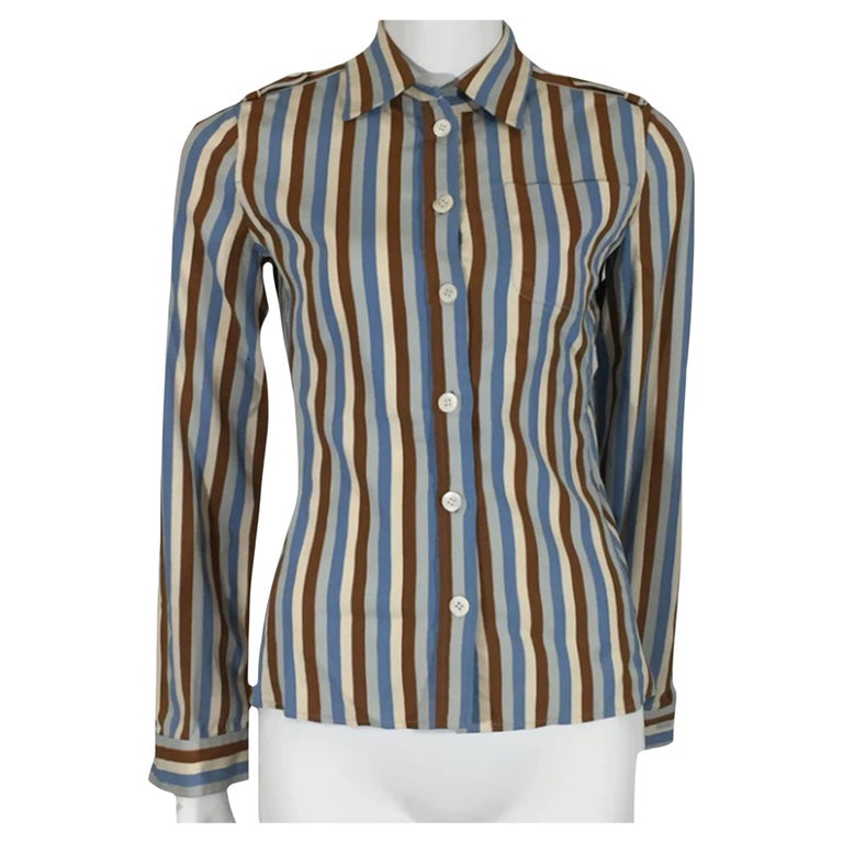 PRADA SS1996 Striped shirt For Sale at 1stDibs | prada striped top 