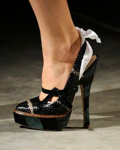 Prada SS2009 Python Mary Jane Bow Slingback Platform Heels (37)