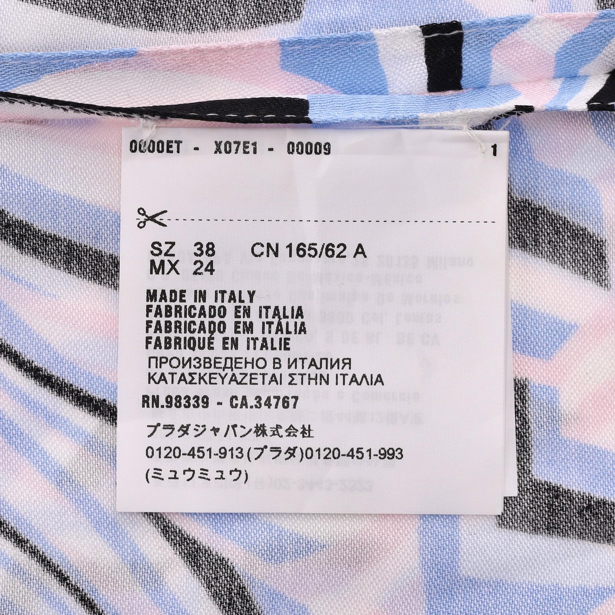 Prada Straight-Leg Geometric Print Trousers For Sale 5