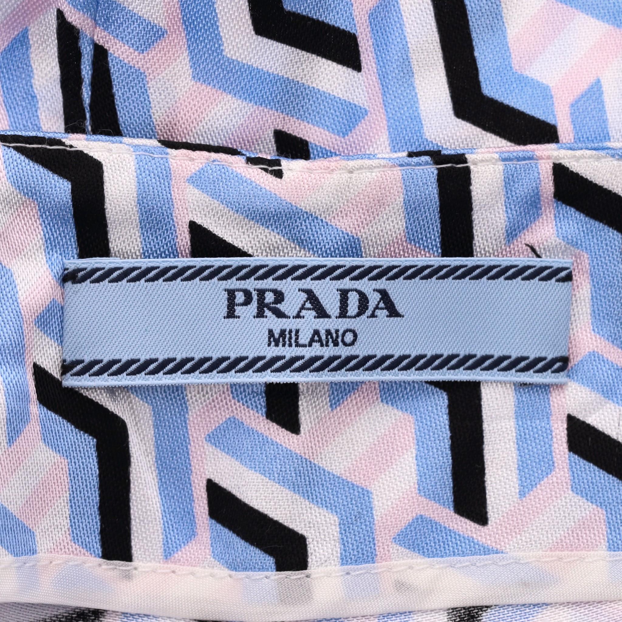 Prada Straight-Leg Geometric Print Trousers For Sale 3