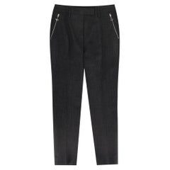 Prada Straight-Leg Virgin Wool Trousers With Triangle Logo Pull Zippers Prada Straight-Leg Virgin Wool Trousers With Triangle Logo Pull Zippers