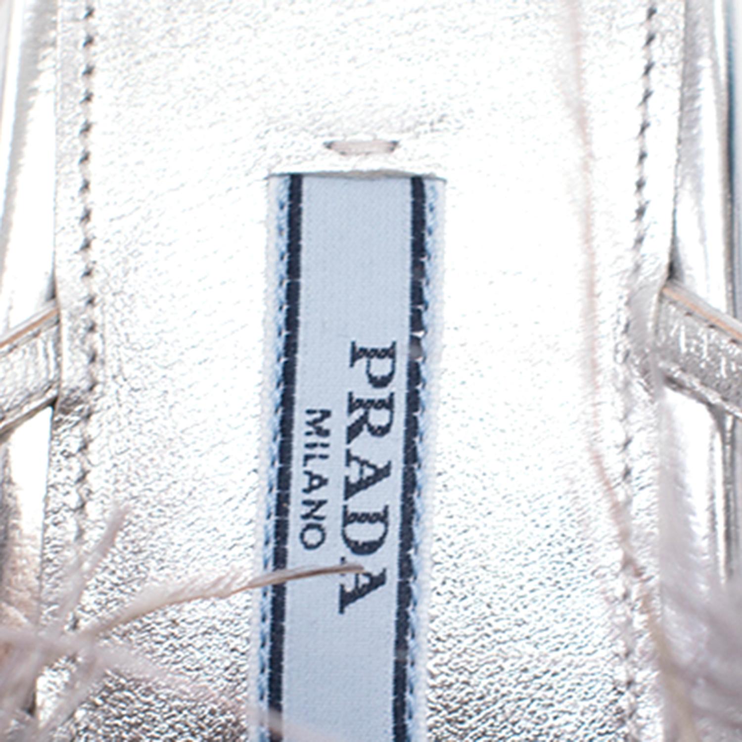 Prada Strap Feather Slingback Sandals 39.5 5