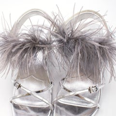 Prada Strap Feather Slingback Sandals 39.5