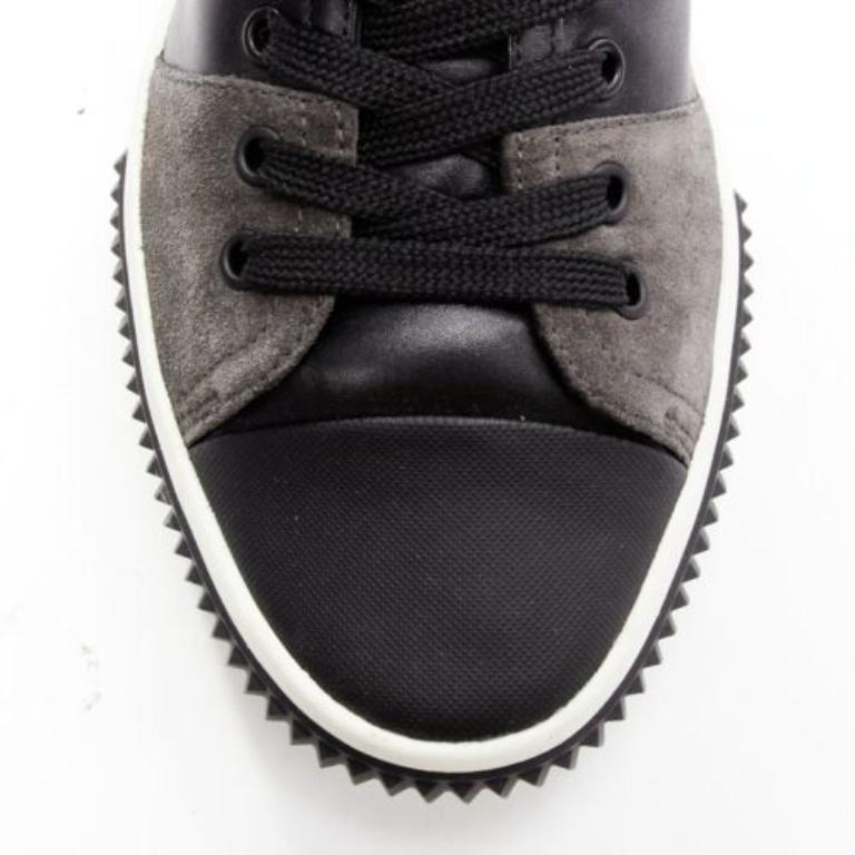 PRADA Stratus black grey suede leather low top sneakers UK5.5 EU39.5 For Sale 1