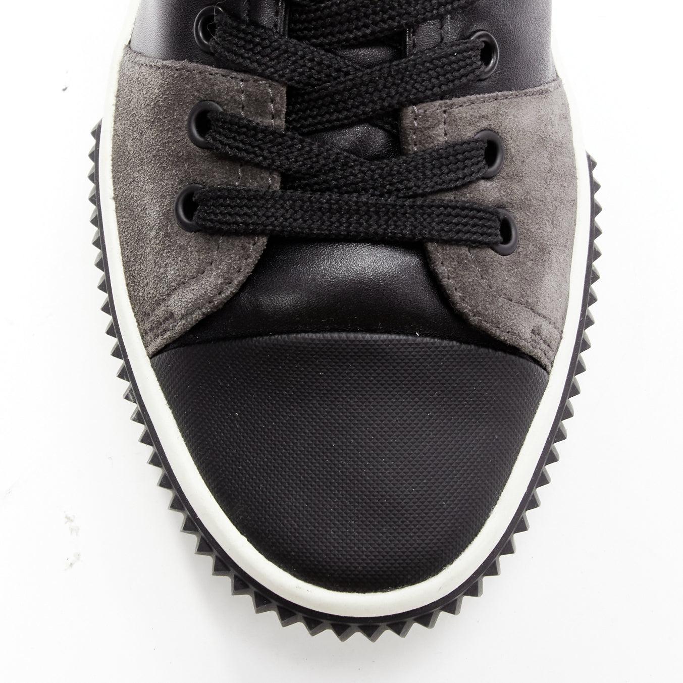 PRADA Stratus black grey suede leather low top sneakers UK5.5 EU39.5 For Sale 1