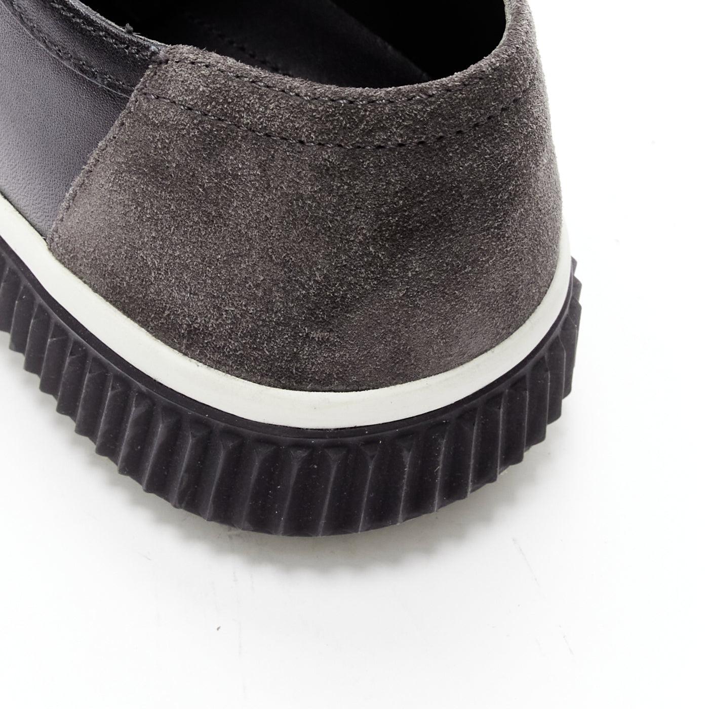 PRADA Stratus black grey suede leather low top sneakers UK5.5 EU39.5 For Sale 3
