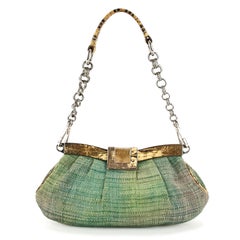 Prada Straw Snake Leather Bag