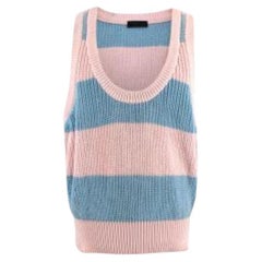 Prada Striped Fishermans Knit Tank Top