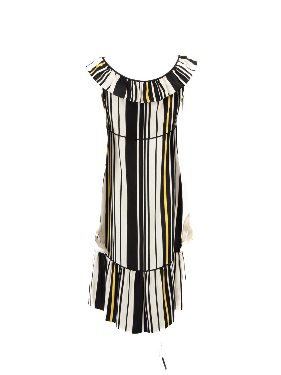 Black Prada Striped Pattern Midi Dress Size S For Sale