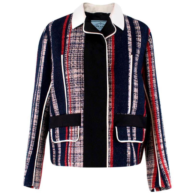 Prada Striped Tweed Jacket US 6