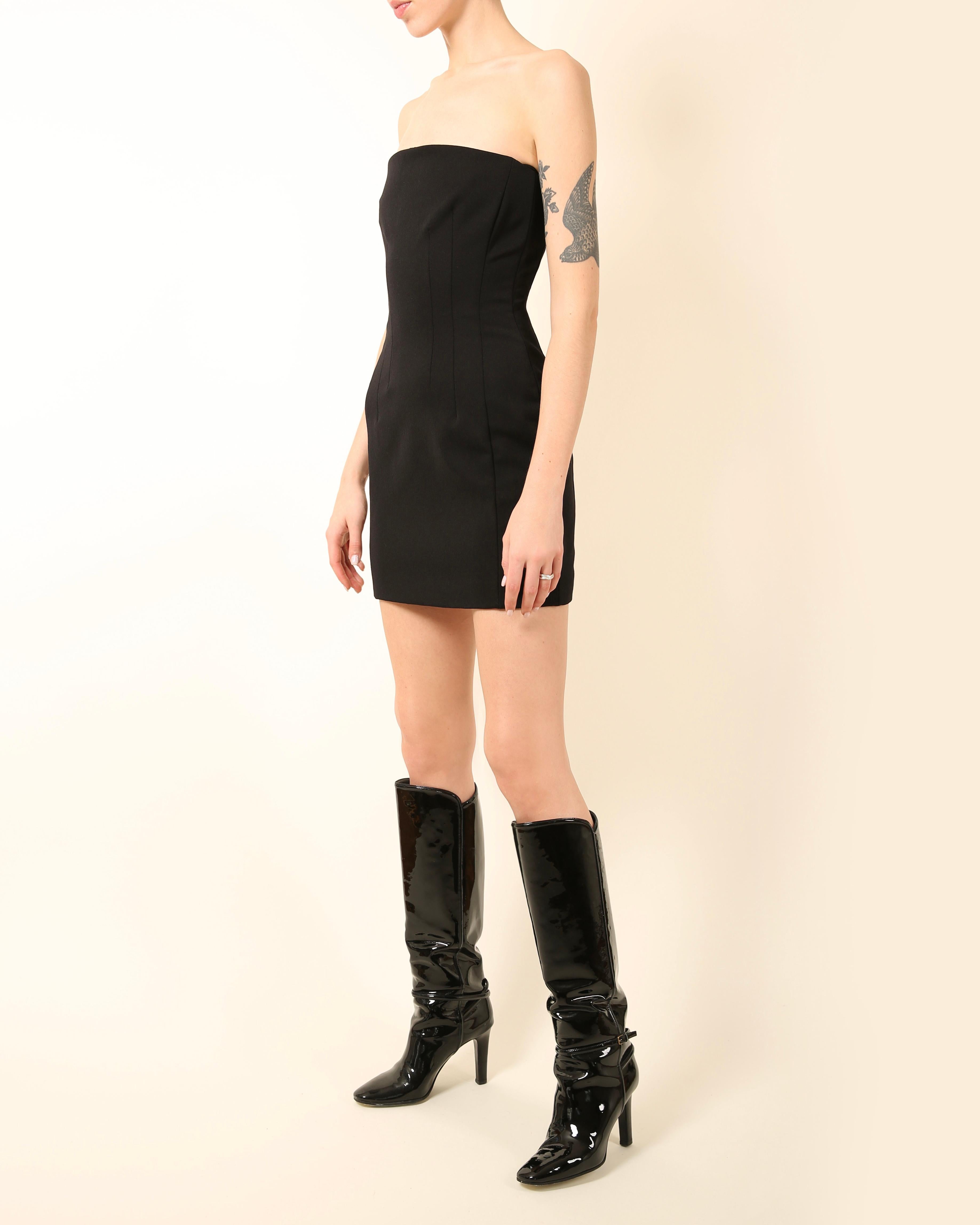 Prada structured black strapless bustier corset mini dress IT 40 1