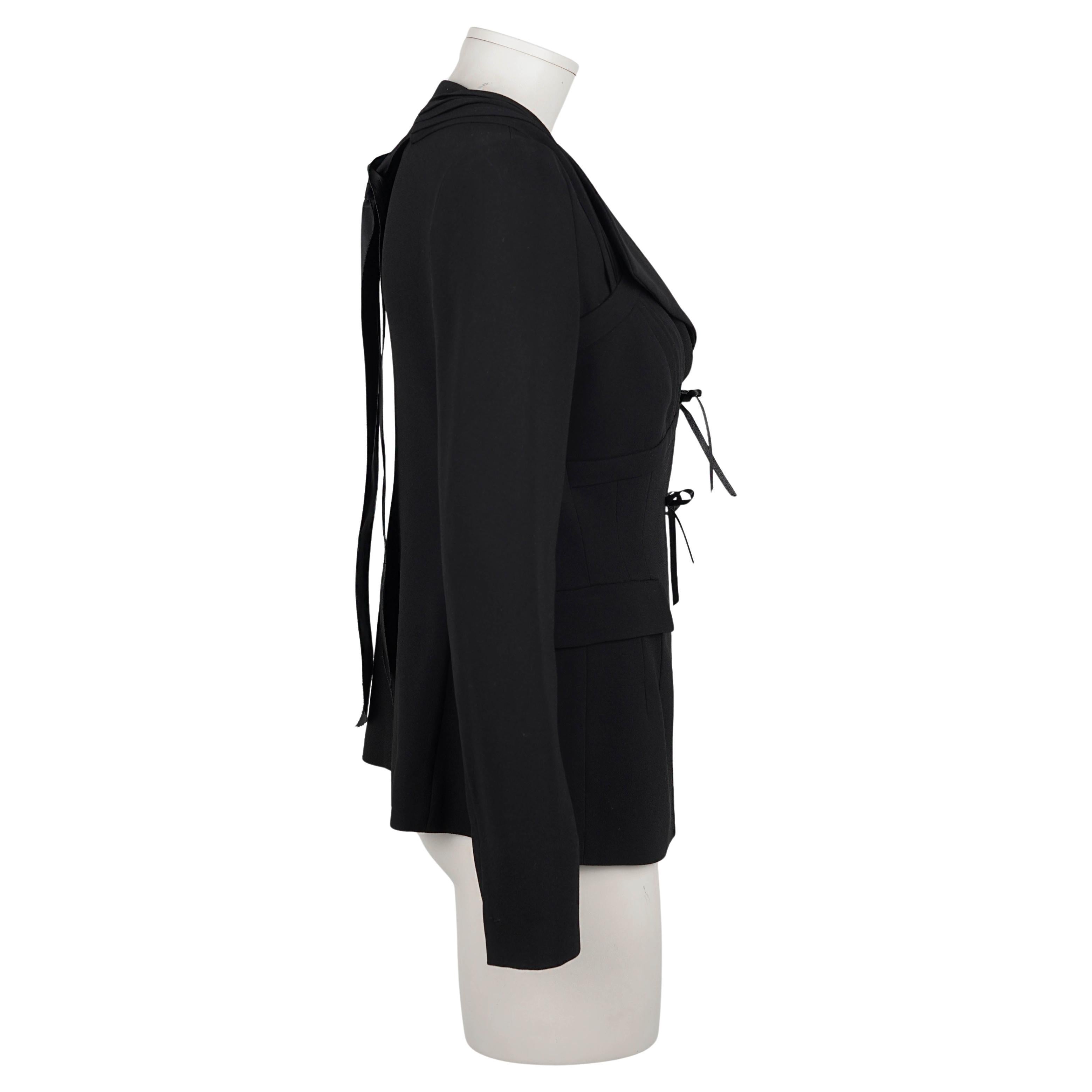 Blazer strutturato di Prada con dettaglio a cravatta - Made in Italy, 2008 in vendita 1