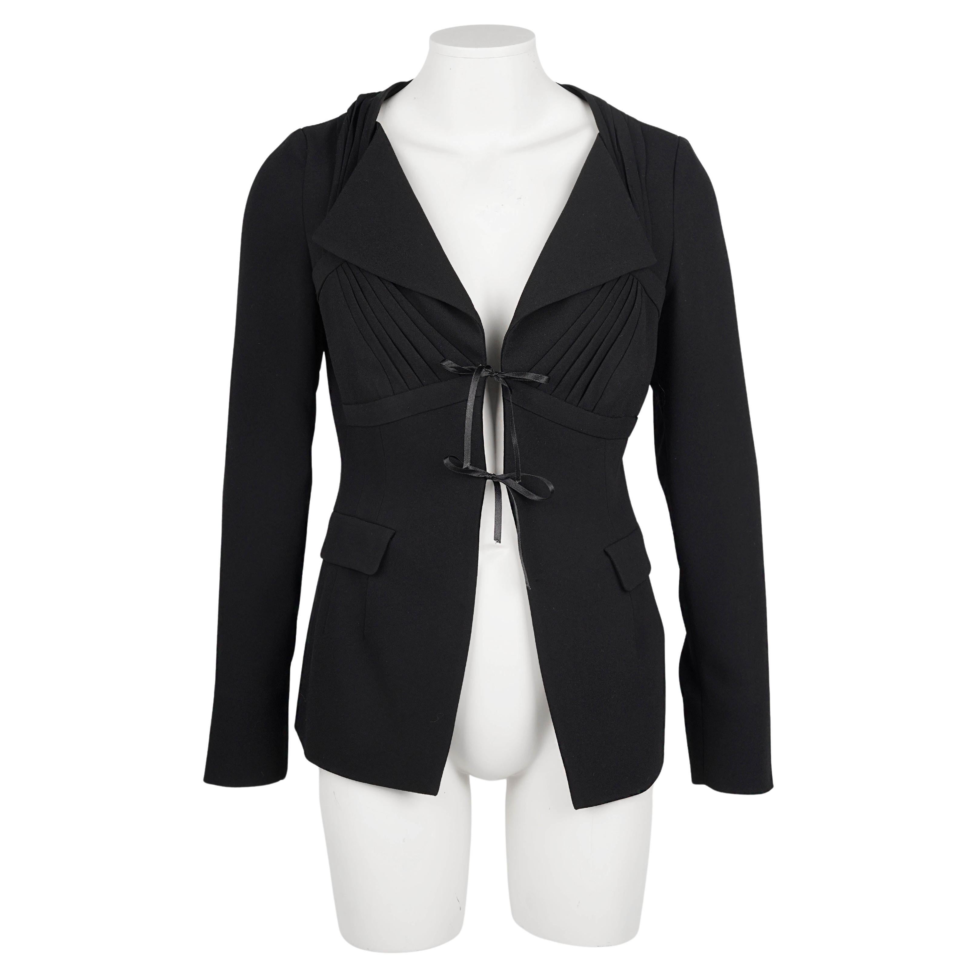 Blazer strutturato di Prada con dettaglio a cravatta - Made in Italy, 2008 in vendita