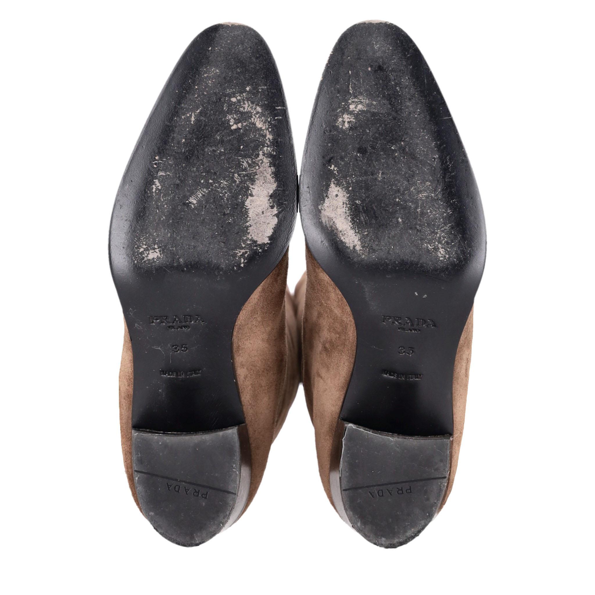 Women's Prada Suede Knee-High Boots