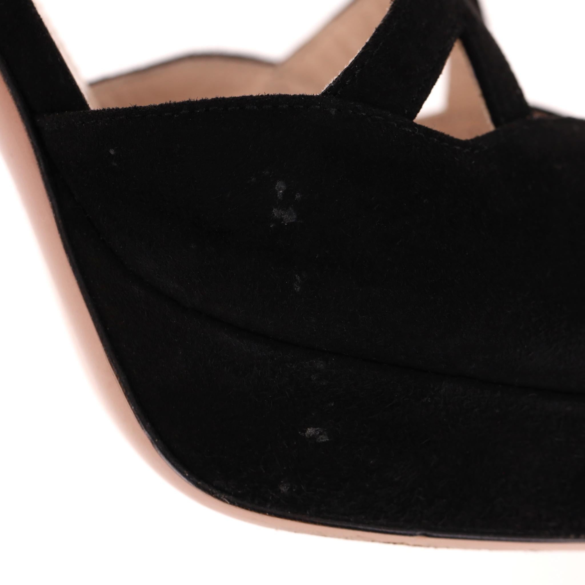 Sandales à plateforme en daim de Prada en vente 5