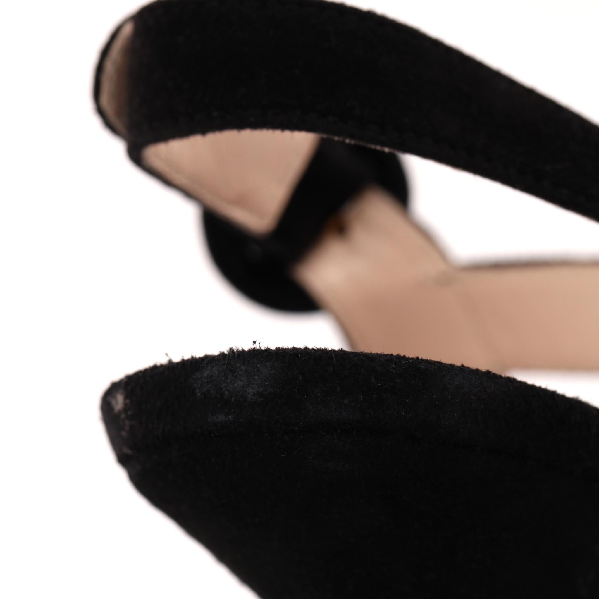 Sandales à plateforme en daim de Prada en vente 3