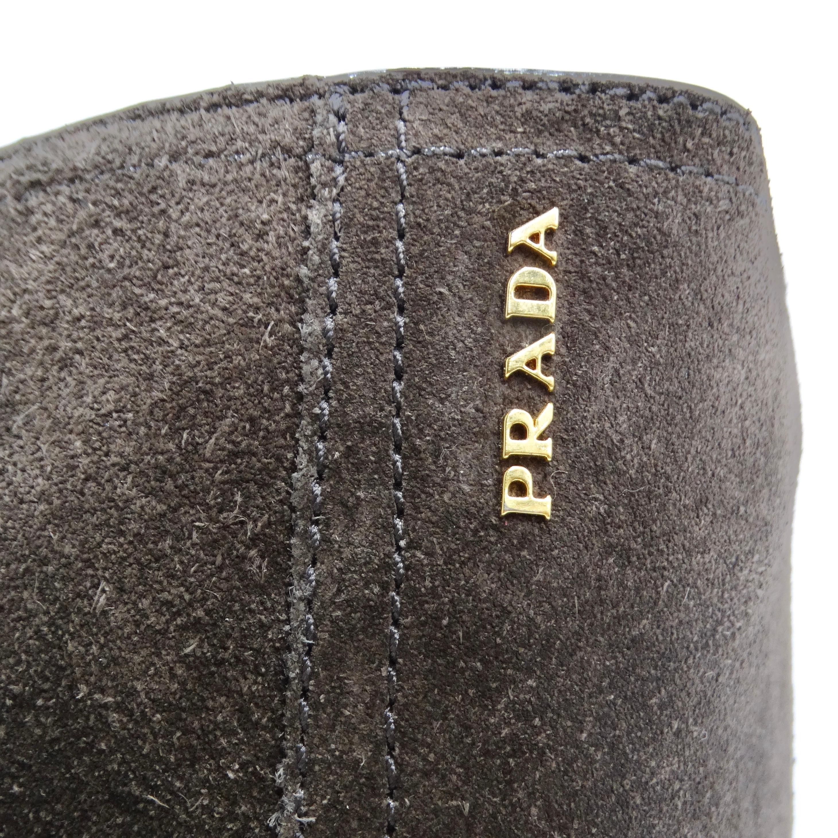 Prada Suede Wedge Boots For Sale 1