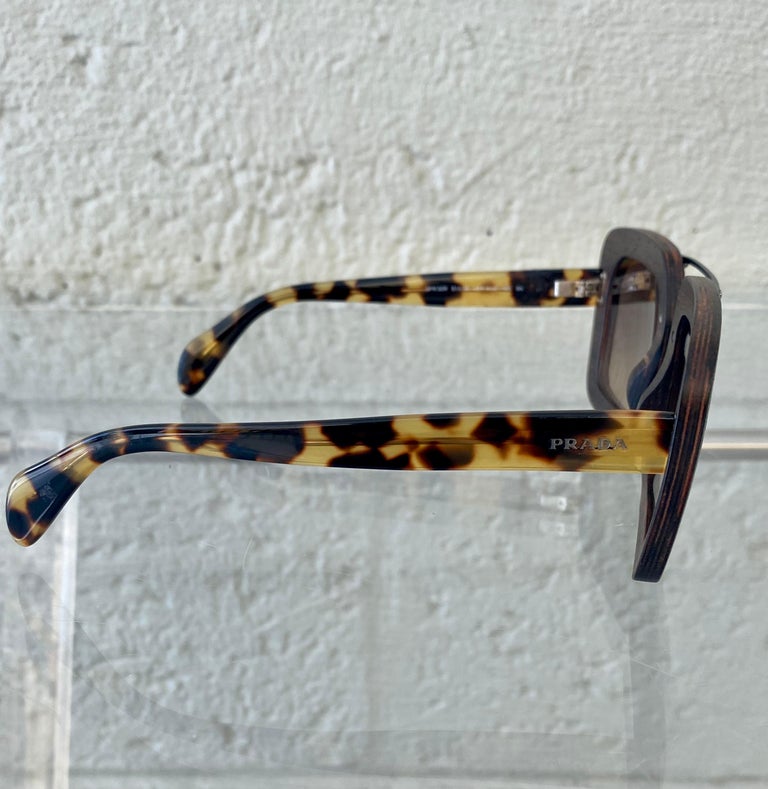 Prada Retro Wood Sunglasses For Sale at 1stDibs