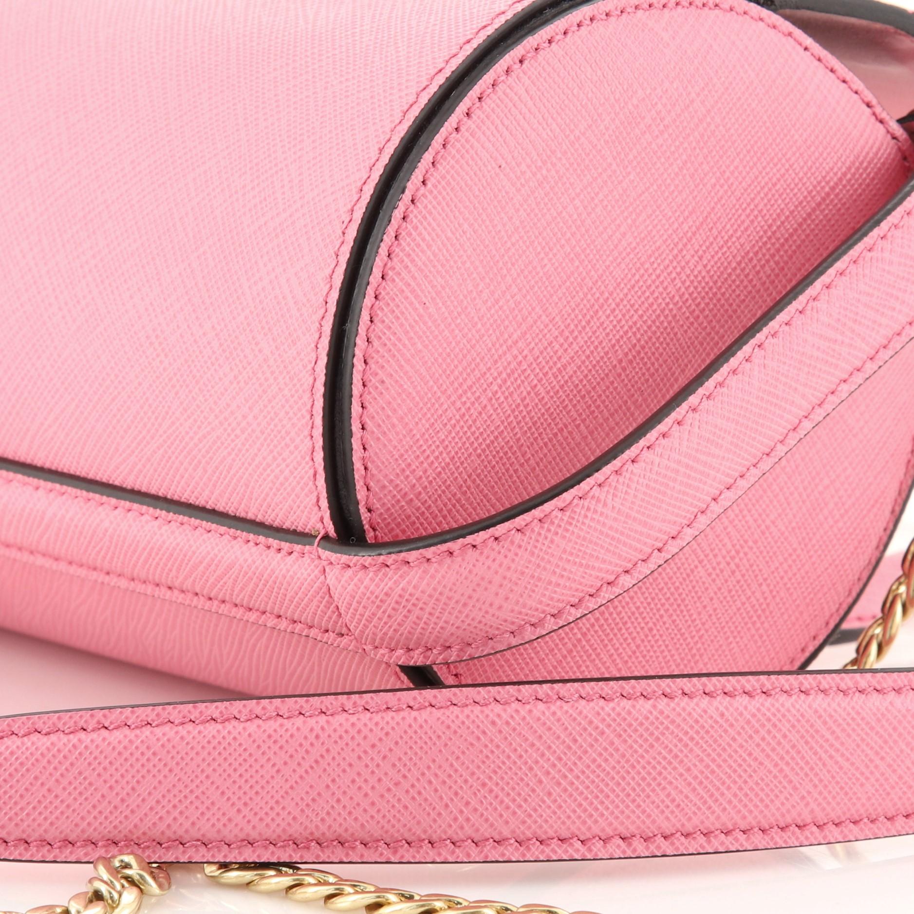 Pink Prada Sybille Barrel Bag Saffiano Leather Mini