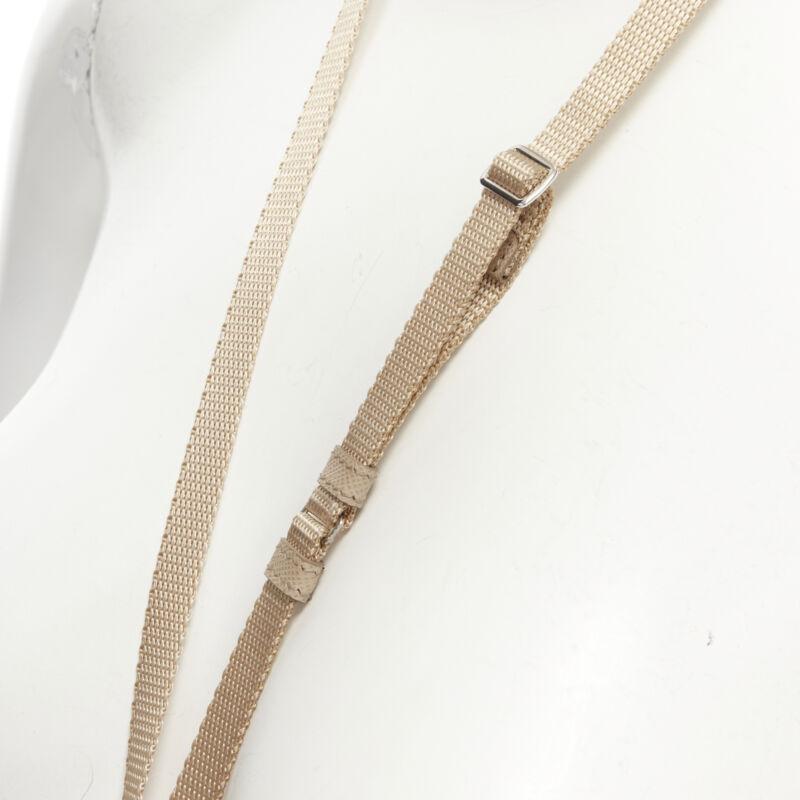 PRADA Symbole Triangle logo saffiano leather Phone lanyard bag beige nude For Sale 1