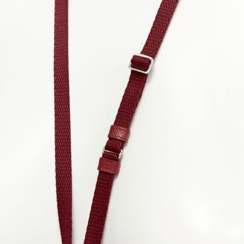 PRADA Symbole Triangle logo saffiano leather phone pouch lanyard bag red 1