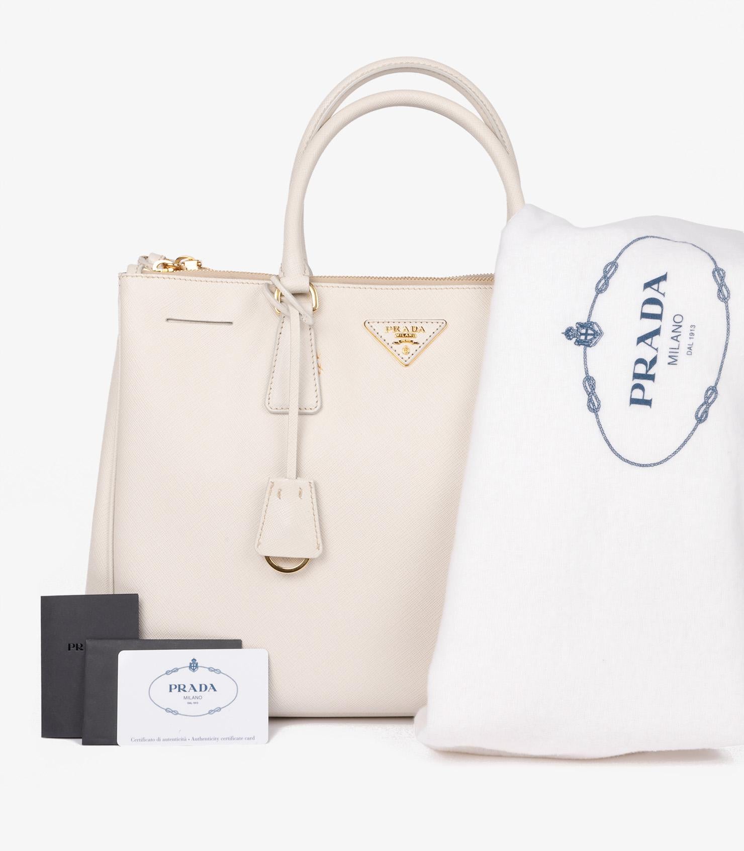 Prada Talco Saffiano Lux Leather Large Galleria Tote 6