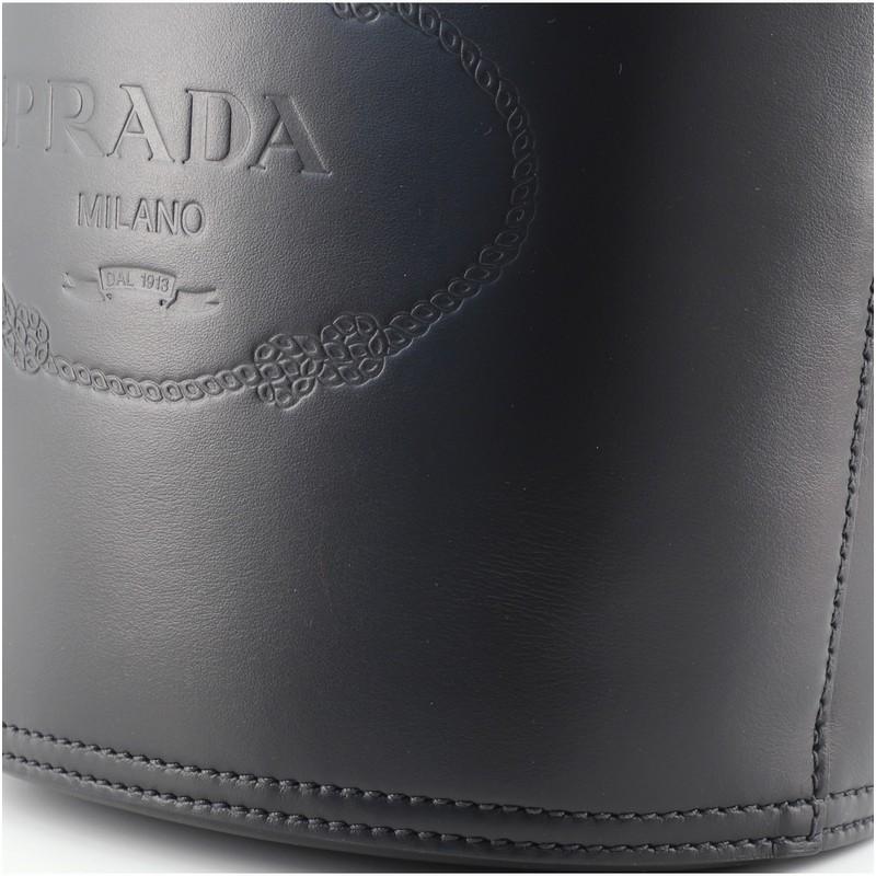 Women's or Men's Prada Tambour Bucket Bag Leather with Metal and Wood