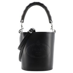 Prada Tambour Bucket Bag Leder mit Metall und Holz