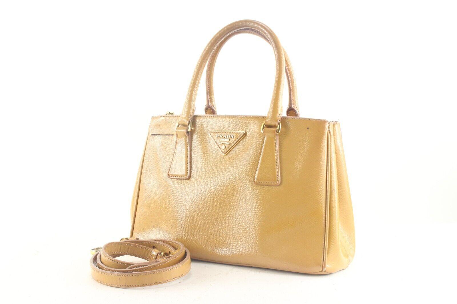 Prada Tan Brown Saffiano Leather Luxe Tote 2way with Strap 3PR831K For Sale 6