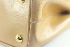Prada Tan Brown Saffiano Leather Luxe Tote 2way with Strap 3PR831K