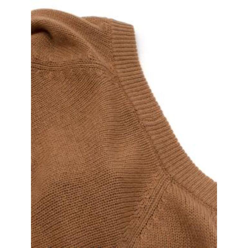 Prada Tan Cashmere Cropped Cardigan For Sale 3