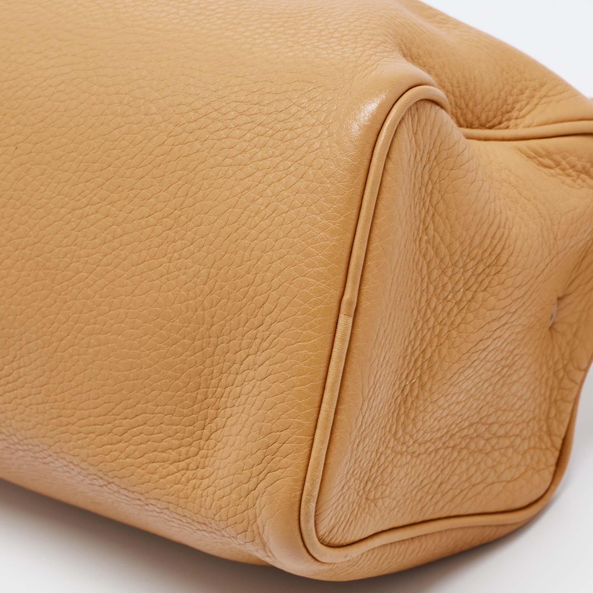 Prada Tan Daino Leather Top Zip Shoulder Bag 6