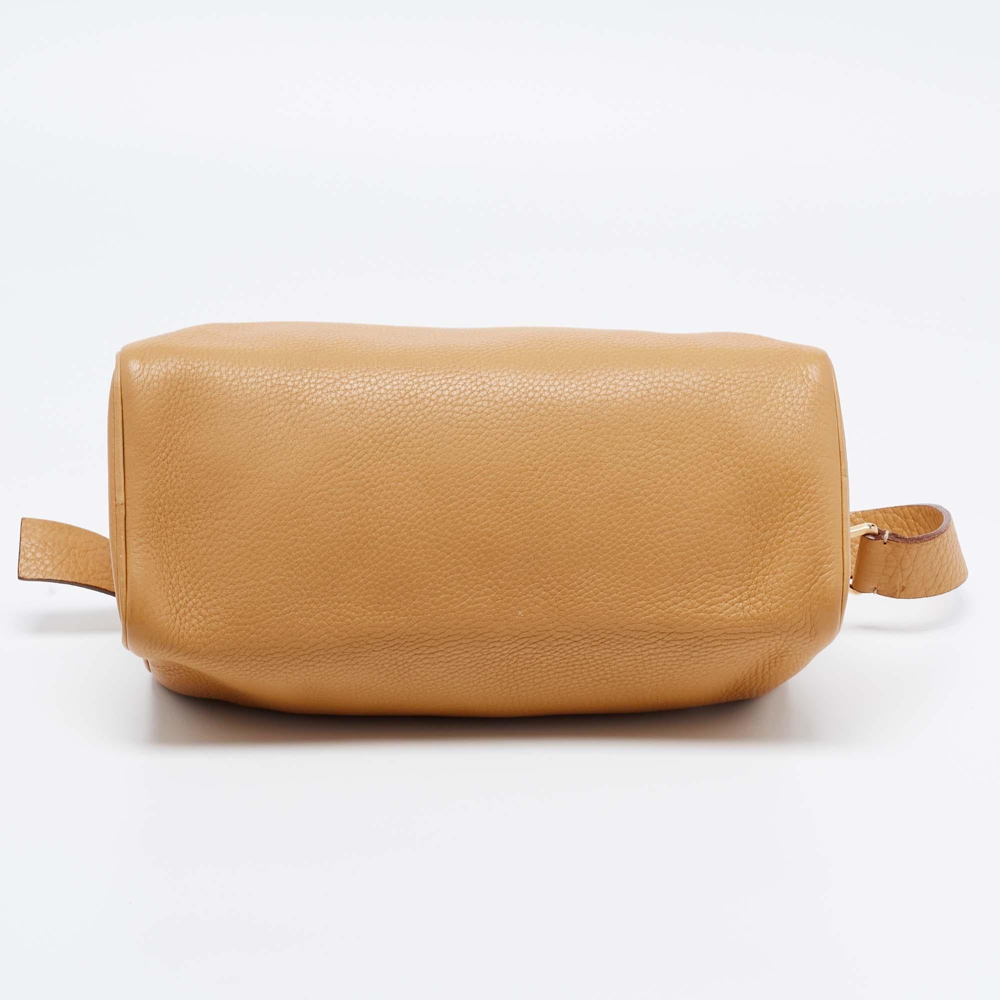 Prada Tan Daino Leather Top Zip Shoulder Bag 1