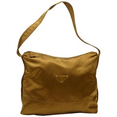  Prada Tan Large Satin Shoulder Bag